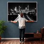 Atlanta Skyline Wall Art Canvas Print, Atlanta Downtown Night Cityscape