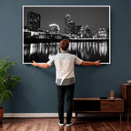 Austin Skyline Wall Art Canvas Print, Austin Downtown Night Cityscape