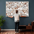 Abstract Longhorn Herd Wall Art Canvas Print