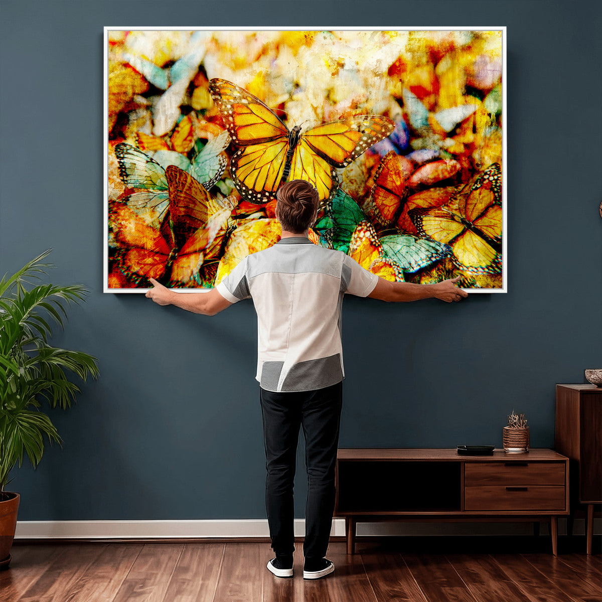 Butterfly Wall Art Canvas Print | Colorful Abstract Nature Artwork