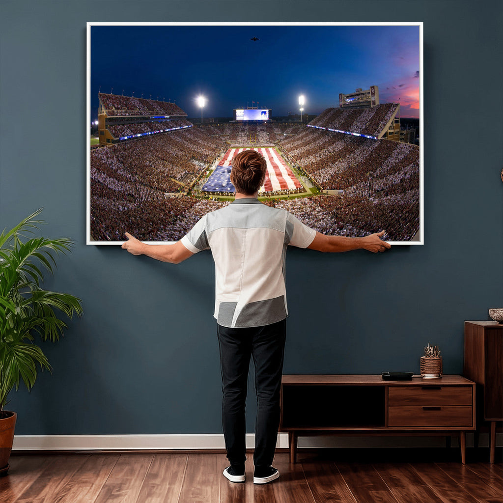 Oklahoma Sooners Memorial Stadium Wall Art Canvas Print