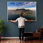 Cape Town Wall Art Canvas Print | Table Mountain Coastal Skyline Panorama