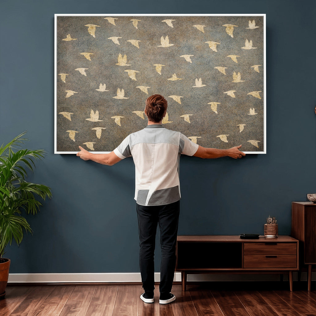 Abstract Birds Wall Art Canvas Print