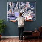 Playing Cards Canvas Wall Art | Casino Game Room Decor