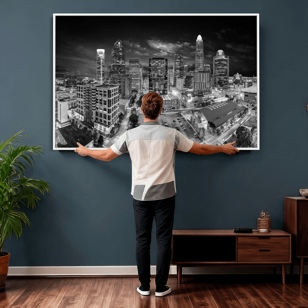 Charlotte Skyline Canvas Wall Art Print | North Carolina Cityscape
