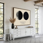 Moon and Stars Canvas Print, Personalized Moon Phase and Star Map Art