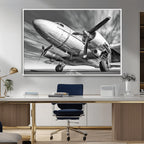 Vintage Airplane on Runway Canvas Print