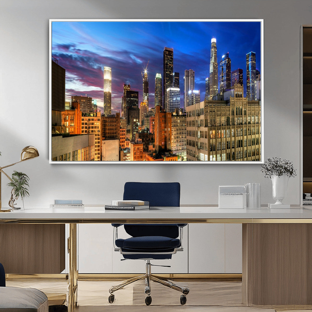 Los Angeles Night Wall Art Canvas Print