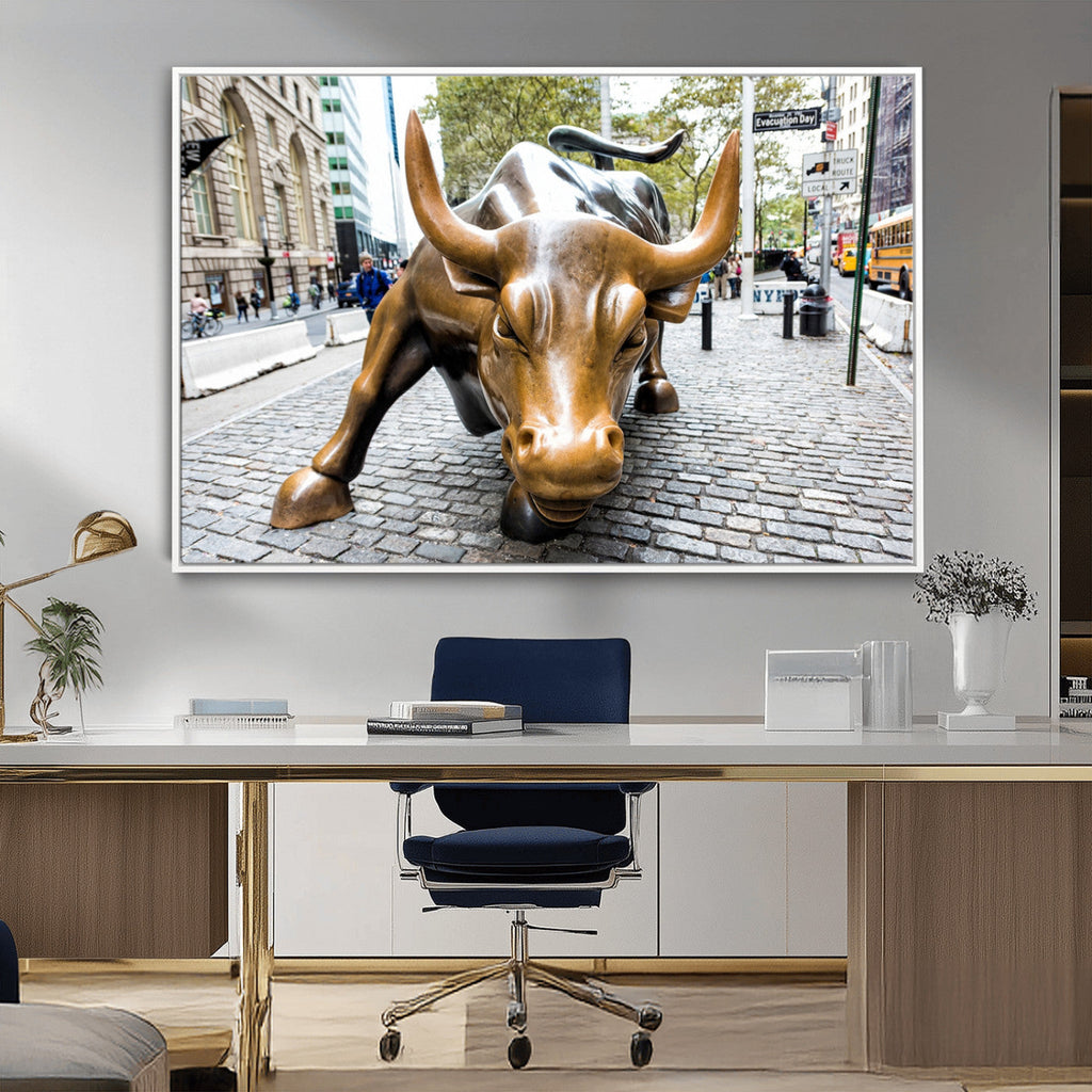 Charging Bull Wall Art Canvas Print