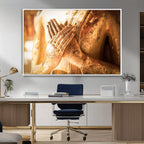 Buddha Statue Hands Wall Art Canvas Print