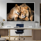 Lion and Lioness Wall Art Canvas Print | African Wildlife Animal Art