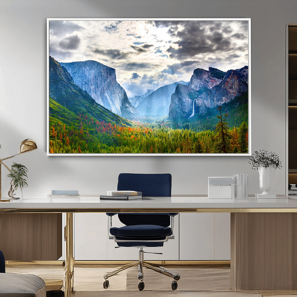 Yosemite Park Half Dome 3 Panel Canvas Print | Large Giclée Landscape Wall Art