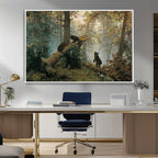 Baby Bears in Forest Wall Art Canvas Print