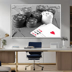 Poker Game Cards Wall Art Canvas, Multi Panel Wall Art