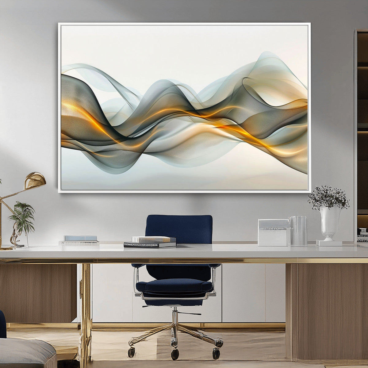 Abstract Wave Canvas Wall Art | Fluid Contemporary Elegance in Motion