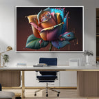 Abstract Rose Wall Art Canvas Print