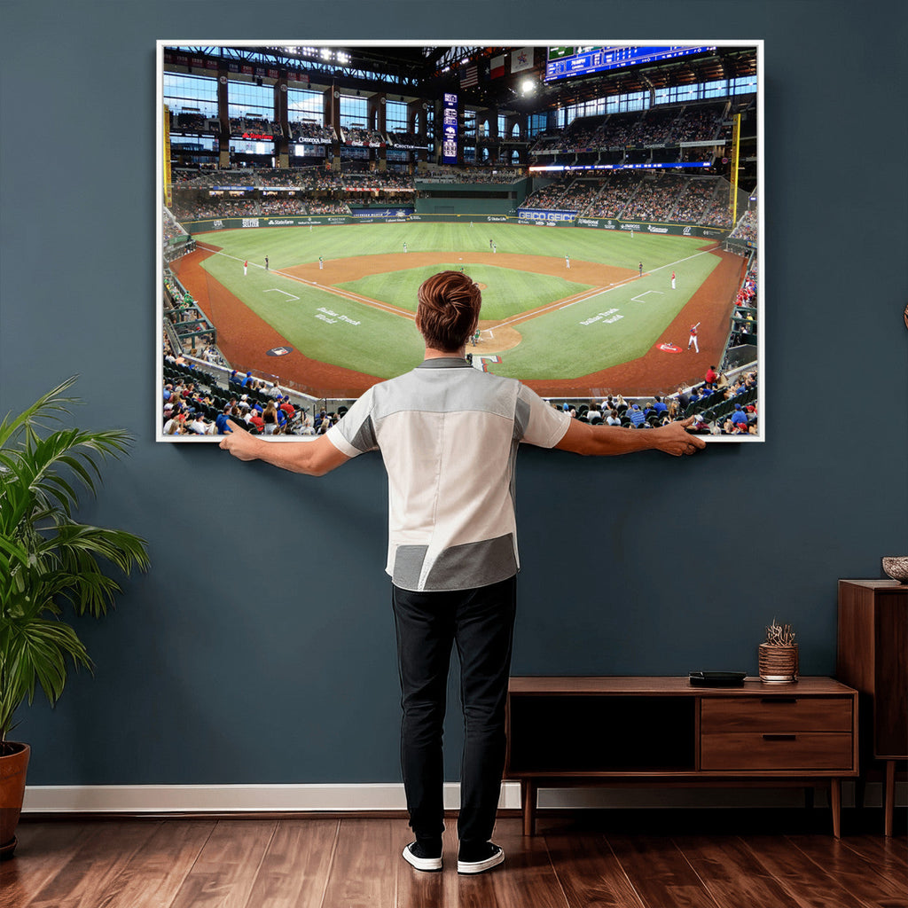 Texas Rangers Baseball Team Print, Arlington Globe Life Field Stadium Wall Art