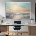 Abstract Ocean Wall Art, Boat Wall Art Canvas Print