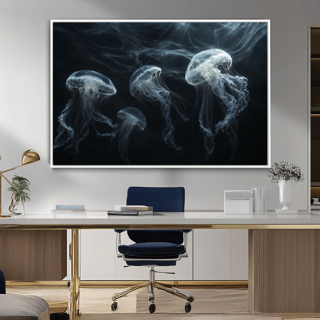 Jellyfish Wall Art Canvas Print, Elegant Wall Decor