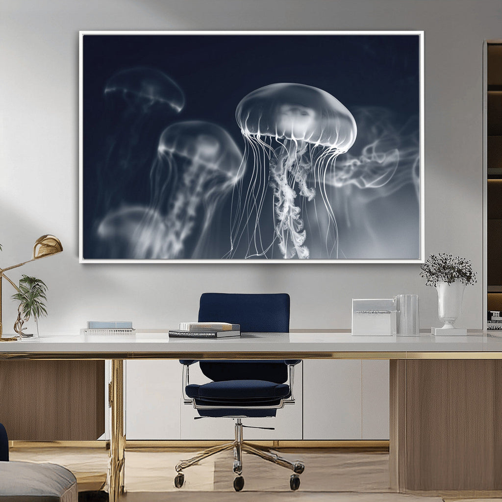 Jellyfish Wall Art Canvas Print, Modern Abstract Jellyfish