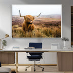 Scottish Highland Cow Canvas Wall Art, Rustic Farmhouse Decor