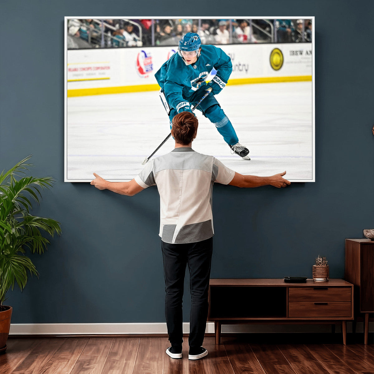 San Jose Sharks Ice Hockey Player Wall Art Canvas Print