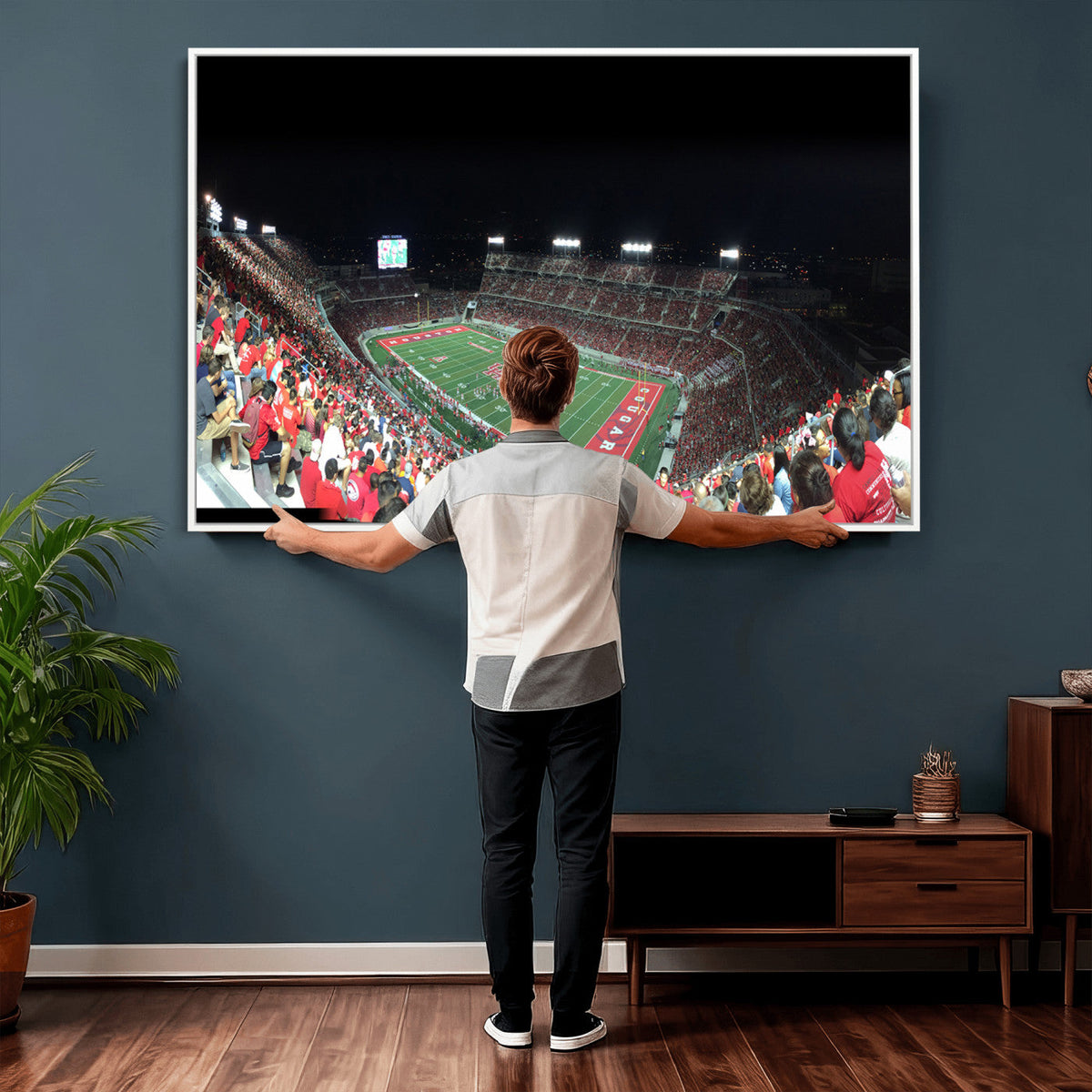 Houston Cougars Football Team Print, Houston TDECU Stadium