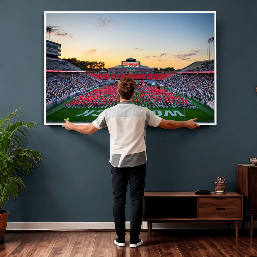 NC State Wolfpack Football Team Print Wall Art, Raleigh