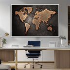 World Map Canvas Print | Framed Travel Map Wall Art for Couples