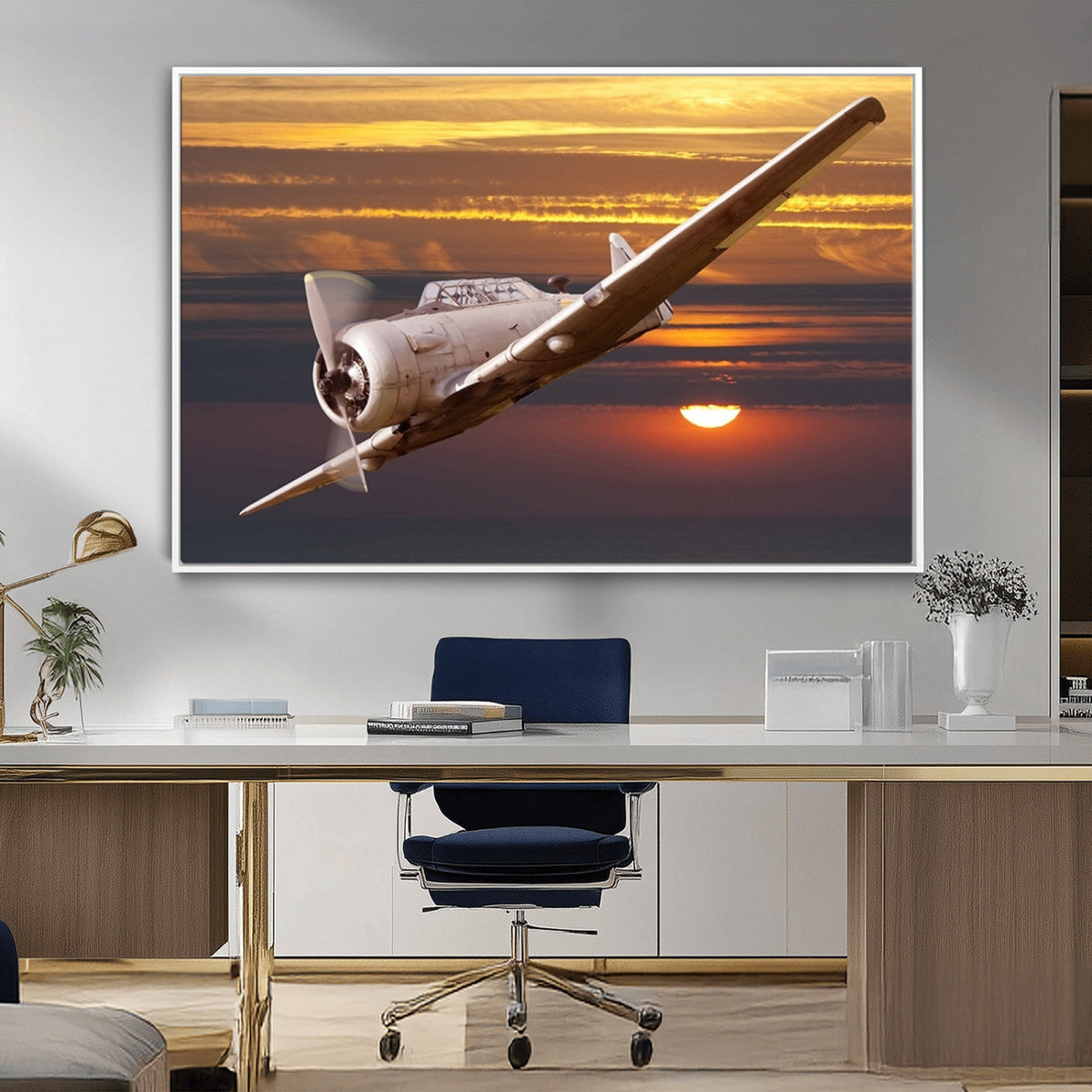 Old War Plane Wall Art Canvas Print