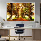 Sunshine in Forest and Trees Wall Art Canvas Print