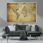 Push Pin World Map Canvas Print | Travel Tracker Wall Art