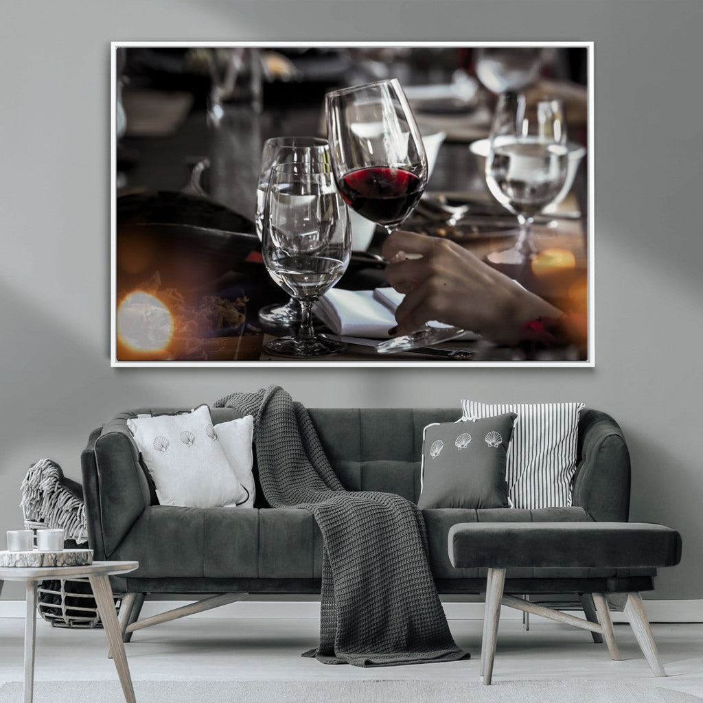 Red Wine and Glass Canvas Print