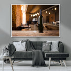 Wine and Bottle Wall Art Canvas Print