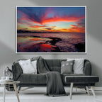 Glorious Sunset on The Beach Wall Art Canvas Print