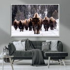 Bison Wall Art Canvas Print, Bison Herd Canvas Wall Art