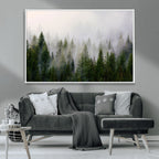 Forest Wall Art Canvas Print | Foggy Forest Wall Art | Pine Wood Forest Print