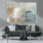 Abstract Blue and Beige Wall Art, Modern Minimalist Canvas Print Set