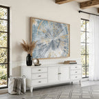 Radiant Abstract Wood Rings Canvas Art, Modern Triptych Wall Decor for Living Room or Office