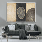 Tree Rings Canvas Wall Art Print, Minimalist Natural History in Modern Decor