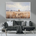 Golden Fields Wall Art Print Canvas | Serene Minimalist Landscape for Farmhouse Decor