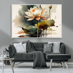 Lotus Flower Watercolor Canvas Print | A Symbol of Serenity and Growth in Soft Watercolors