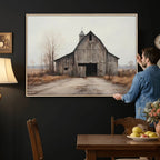 Farmhouse Rustic Barn Wall Art Canvas Print, Framed and Ready to Hang