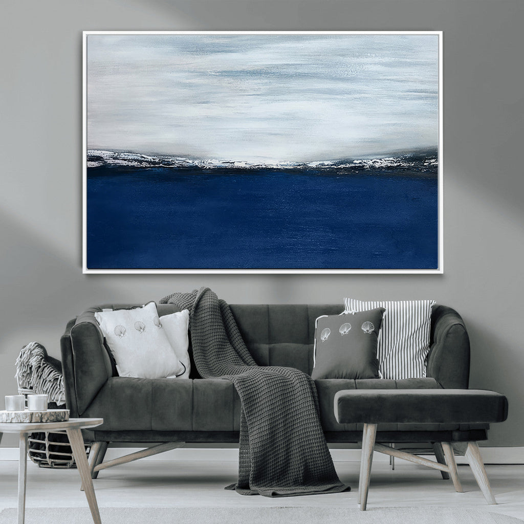 Navy Blue Abstract Wall Art Canvas Print