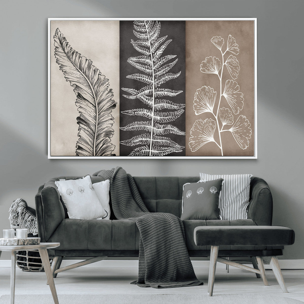 Minimalist Botanical Wall Art Canvas Print, Framed and Ready to Hang