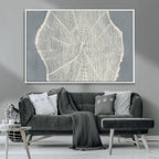 Abstract Tree Ring Wall Art Canvas Print, Framed and Ready to Hang