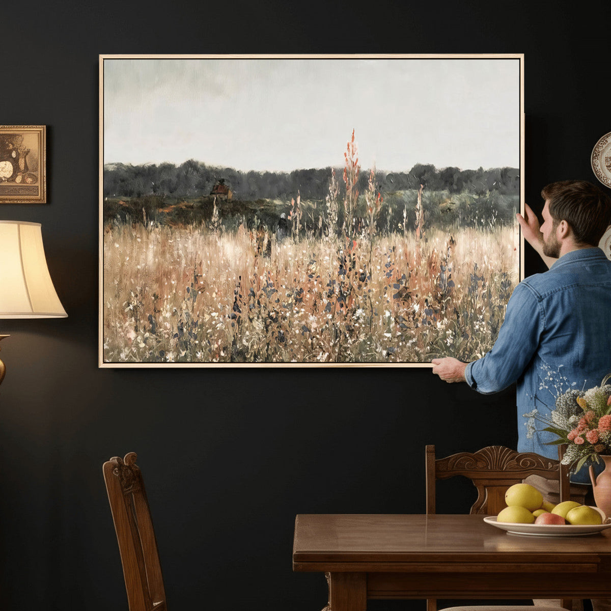 Rustic Field Landscape Wall Art Print, Giclee Canvas Wall Art