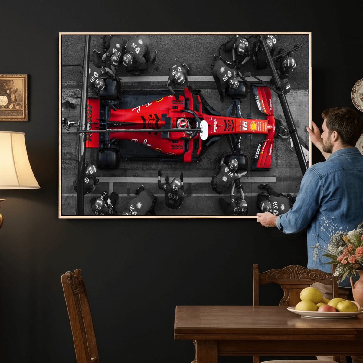 Ferrari Pit Stop Canvas Wall Art | Precision and Speed