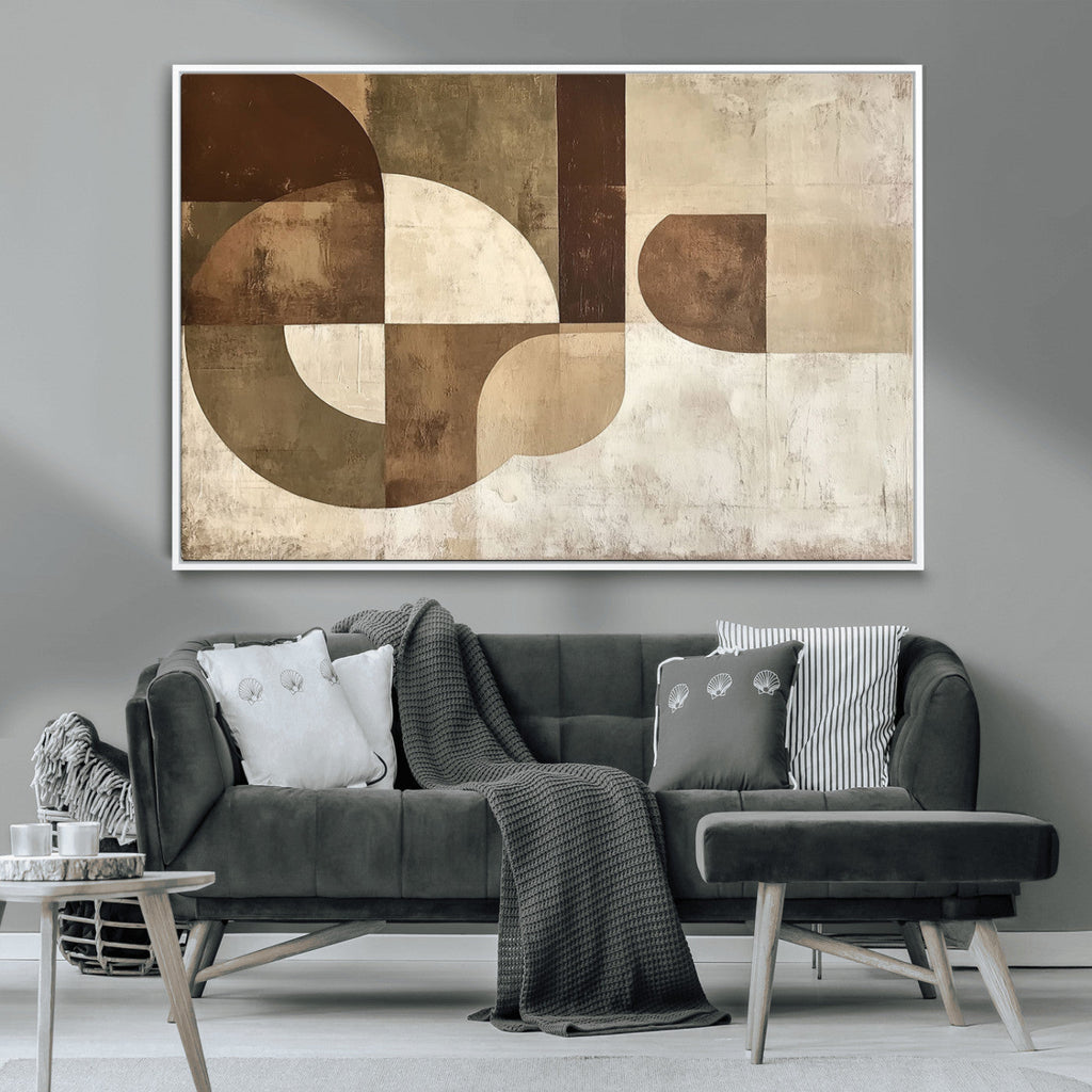 Wabi Sabi Geometric Wall Art | Abstract Modern Minimalist Canvas Print