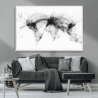 Flight Routes Air Traffic Map Canvas Wall Art, World Flight Routes Print